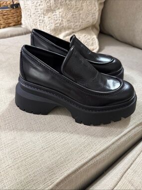 New Michael Kors Shiloh Leather Chunky Lug Loafers
